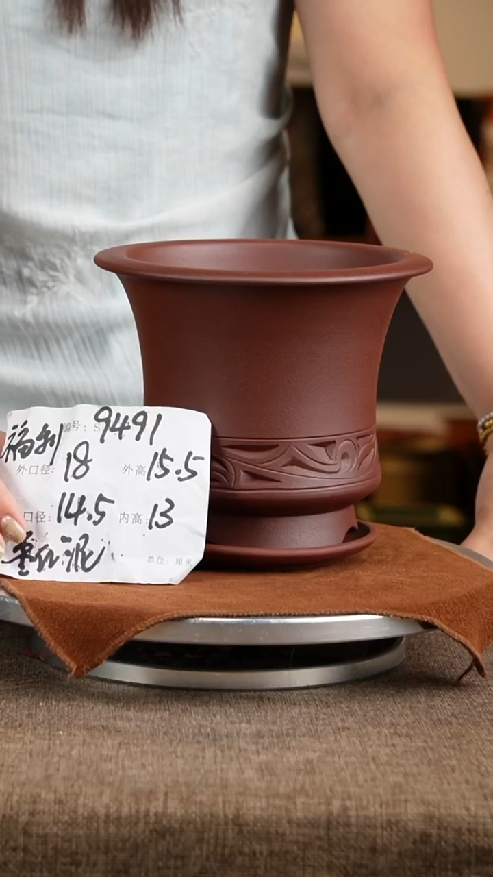 紫砂花盆花卉工艺9491+z