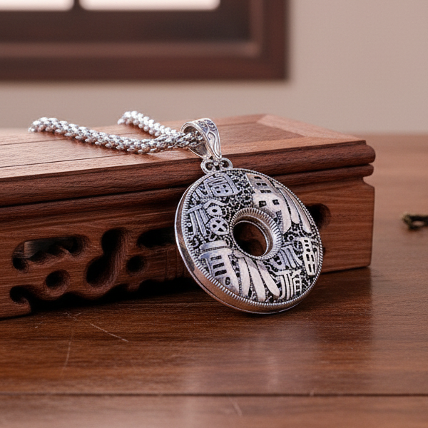 福字平安扣长款项链百福毛衣链125