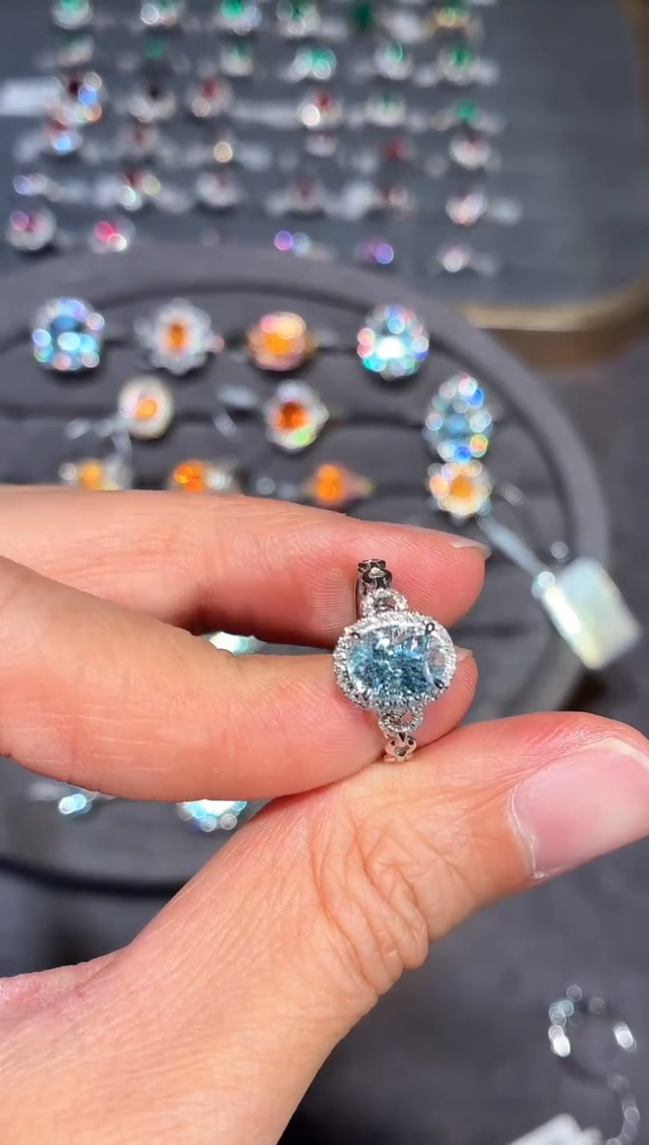 18K金镶嵌戒指海蓝宝石【闪购】1.84ct/同步展会价