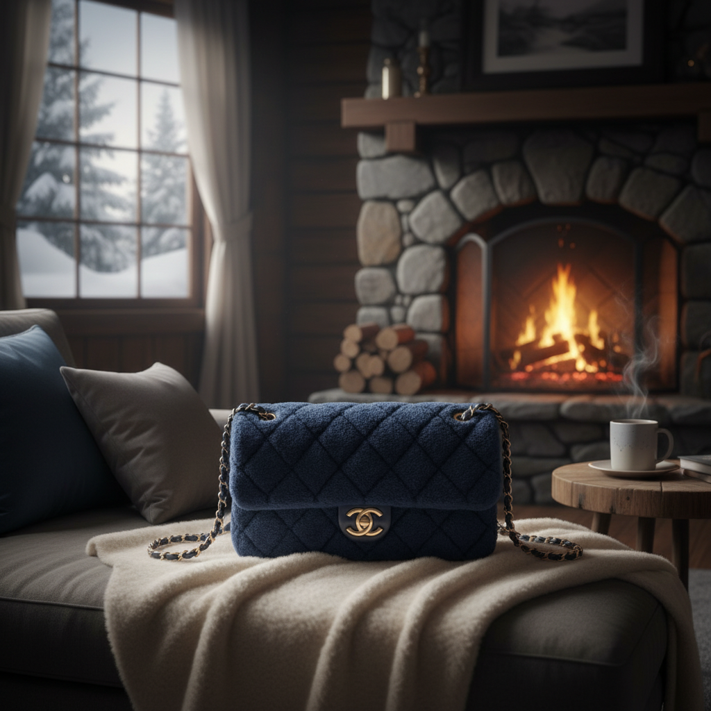 95新 Chanel/香奈儿  藏蓝色CF单肩包 1852 9389 