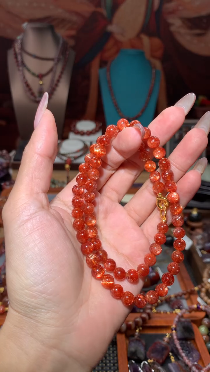 未镶嵌项链日光石佳*金太阳项链7+mm