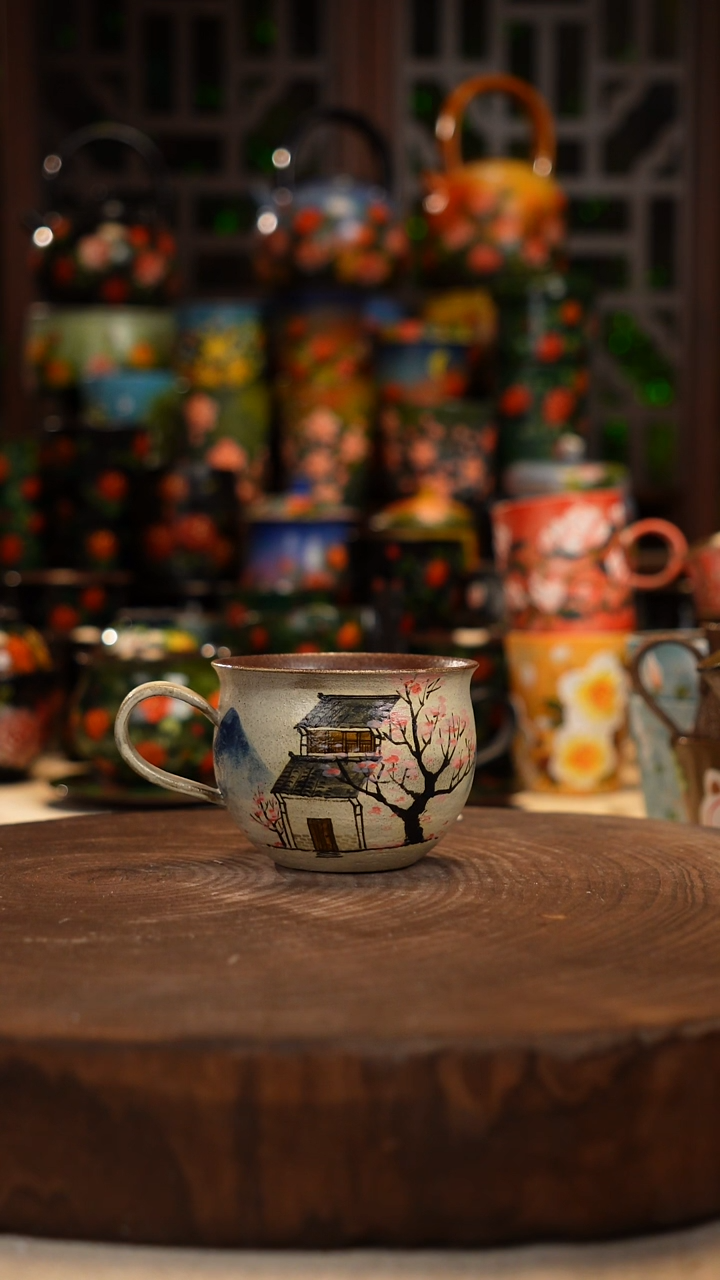 油画 手绘釉下彩