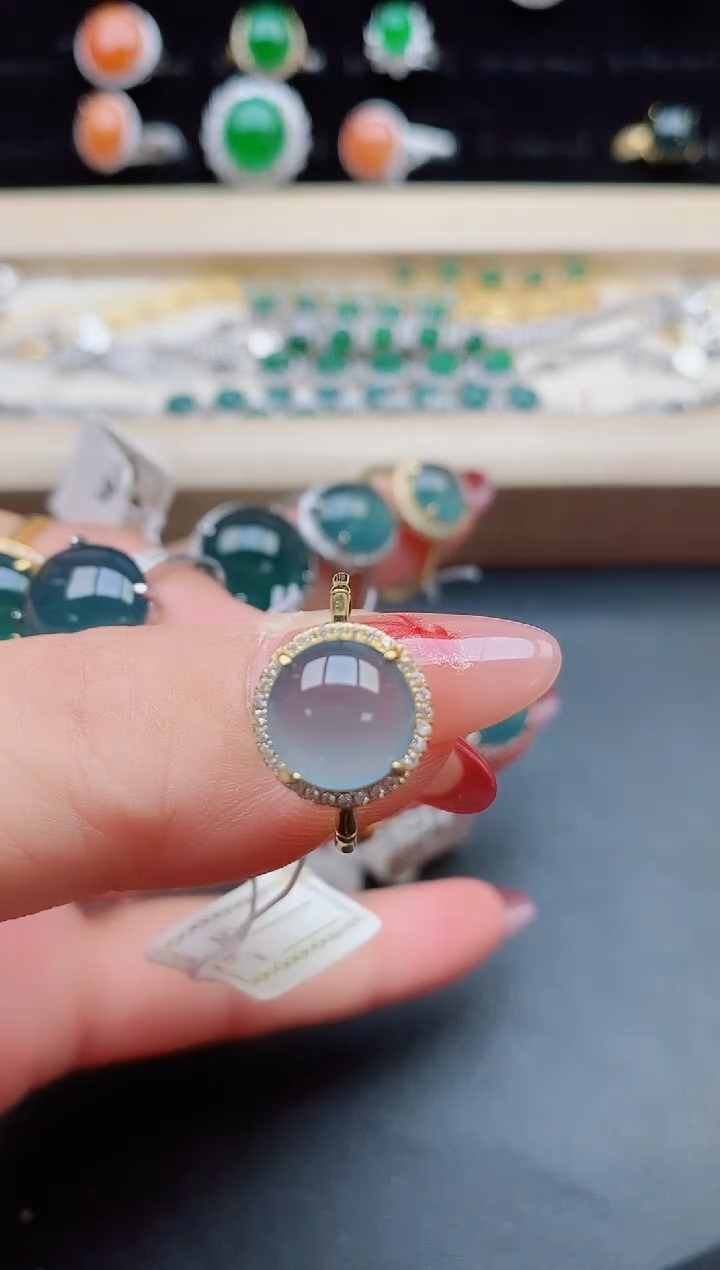 【闪购商品】翡翠戒指银S925镶嵌5080550