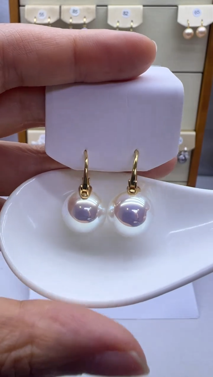 银S925镶嵌耳饰淡水珍珠700