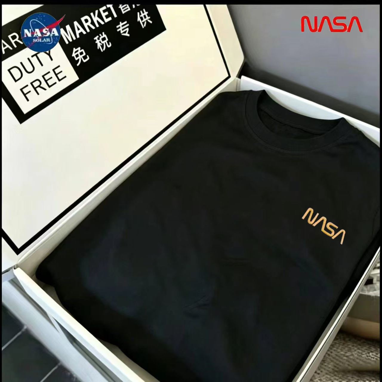 NASA联名纯棉夏季圆领短袖T恤微宽松时尚男女同款休闲百搭79