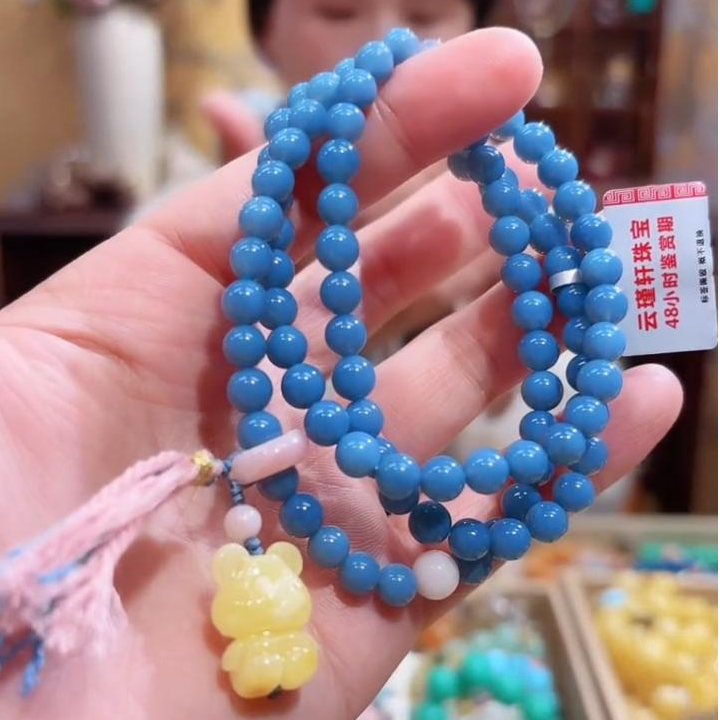 手链 蓝澳宝莫兰迪项链3圈手链精品多样性发货其一长链女款蓝色