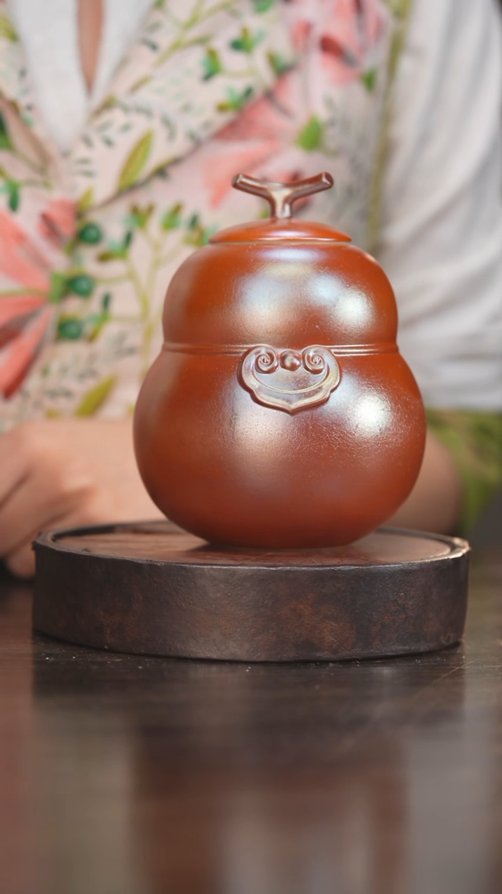 【闪购商品】杯24柴房陶瓷丨金红福禄茶叶罐