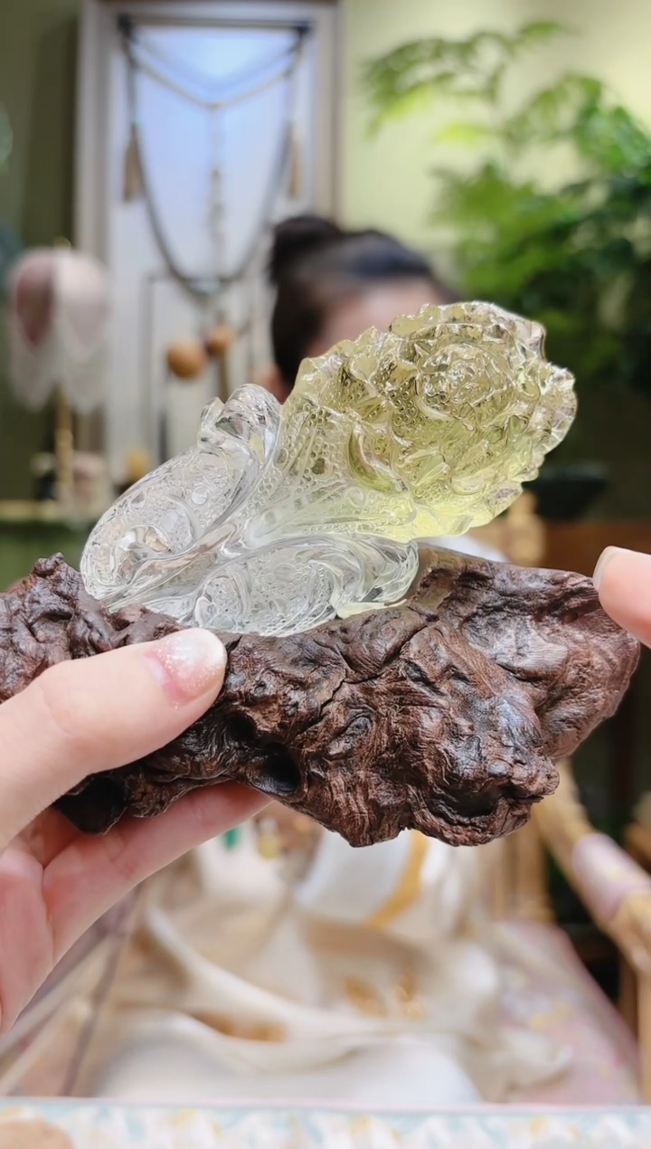 【闪购商品】水晶摆件未镶嵌黄水晶白菜摆件