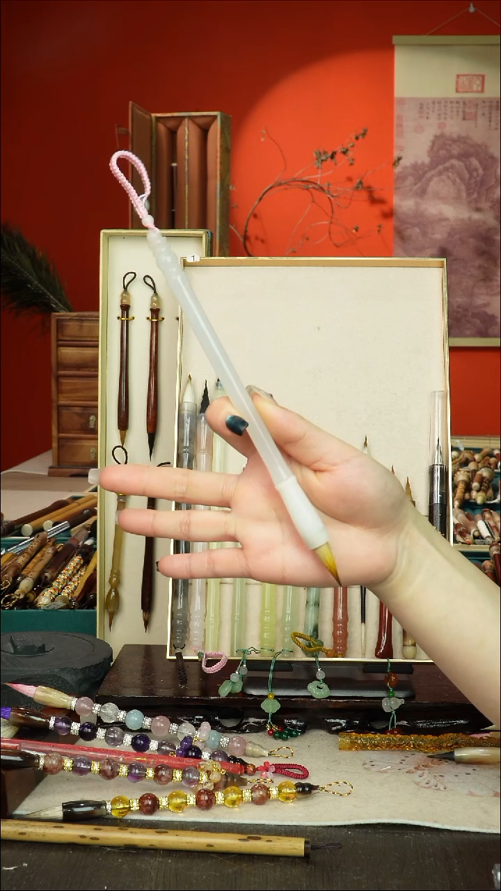 599号闪孤品高货毛笔链接 清水试笔 蘸墨不退