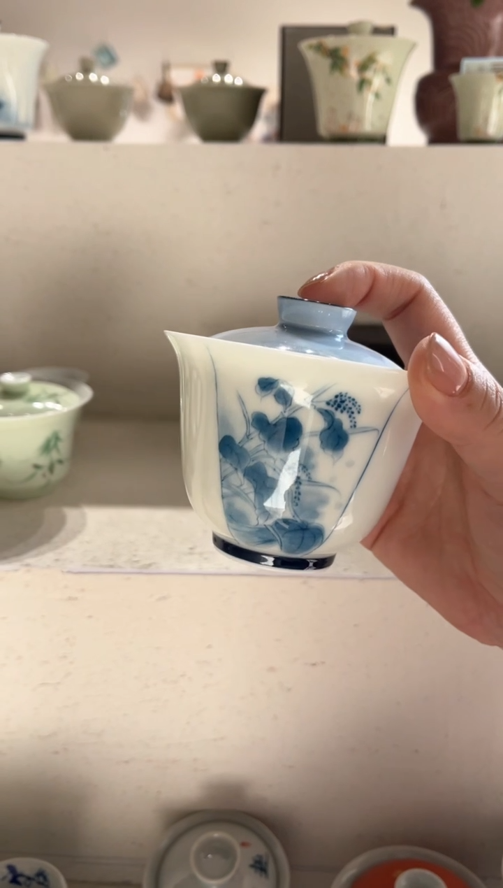 【闪购商品】明知山志-玉泥-青花幽梦-华初盖碗