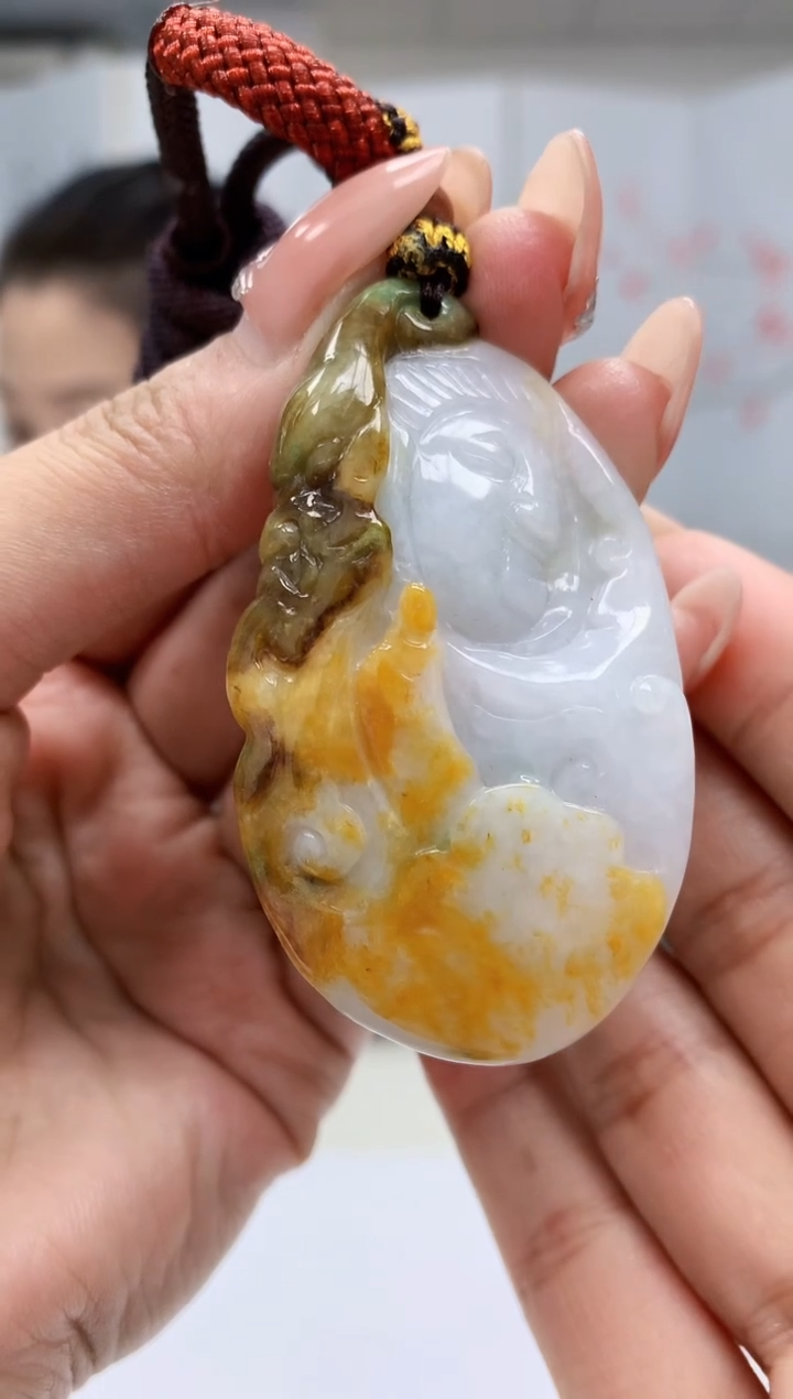 【闪购商品】定制翡翠未镶嵌4902MM-毛货挂件27