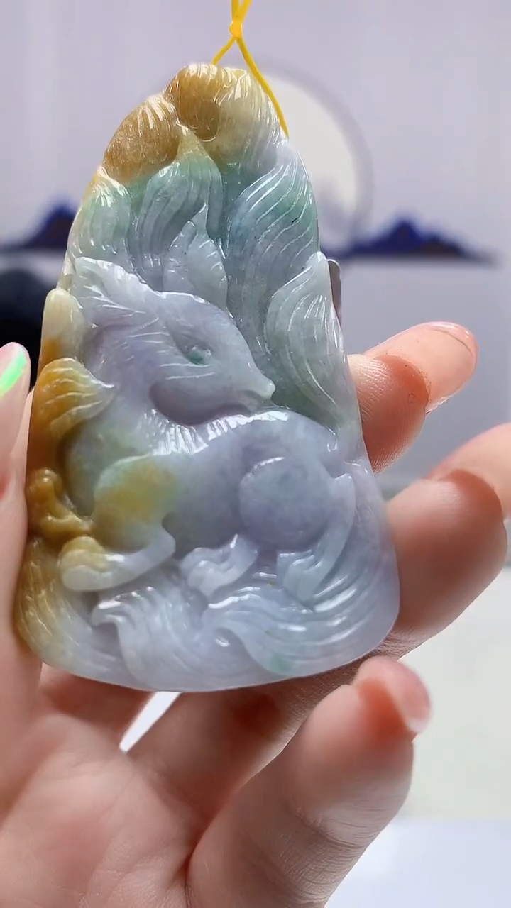 【闪购商品】定制翡翠未镶嵌5153DD-毛货挂件166