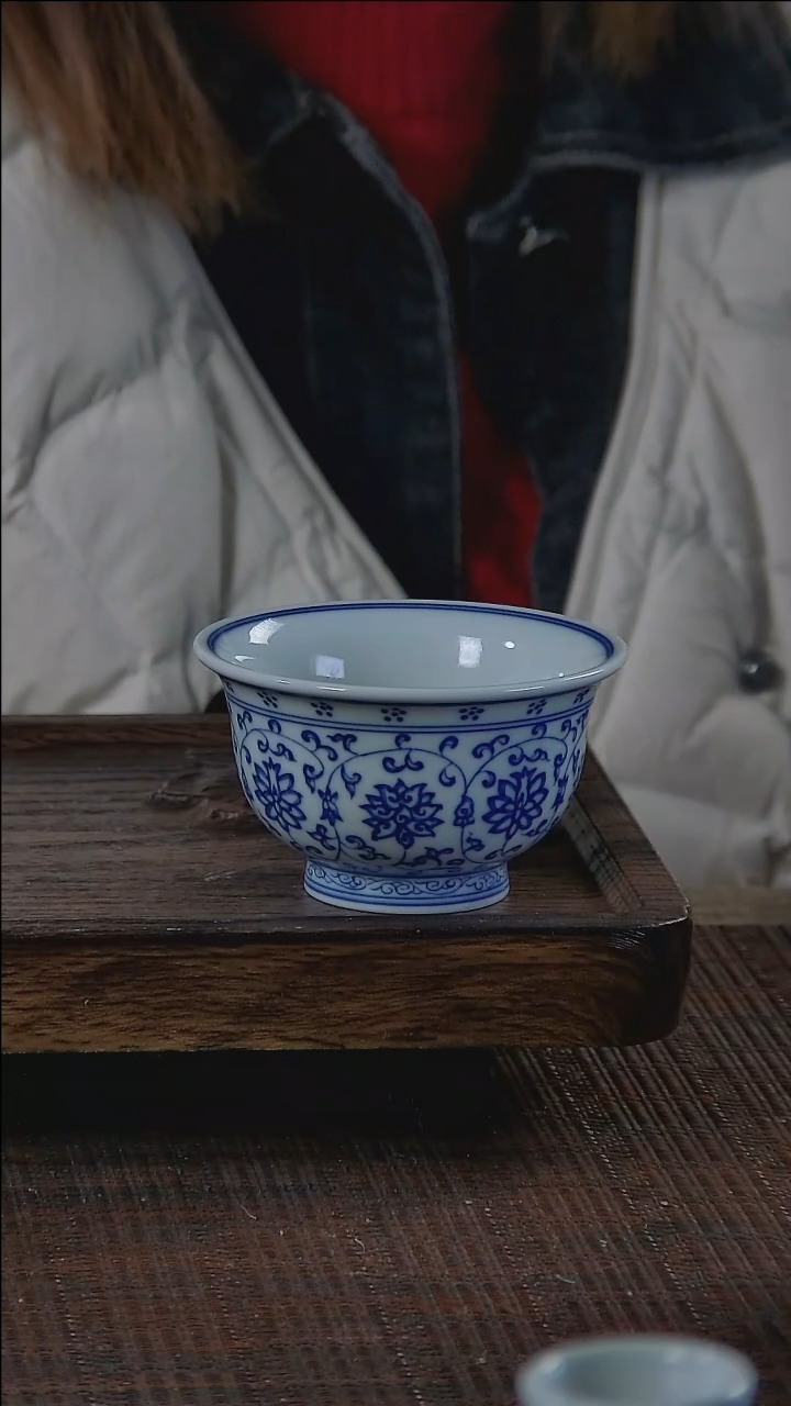 【闪购商品】折葵非器手工手绘缠枝压手杯轻狮