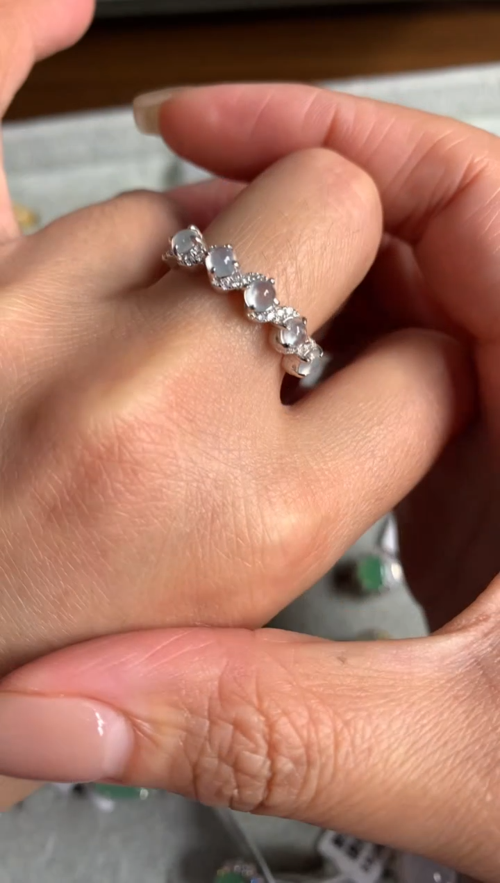 银S925镶嵌戒指翡翠25