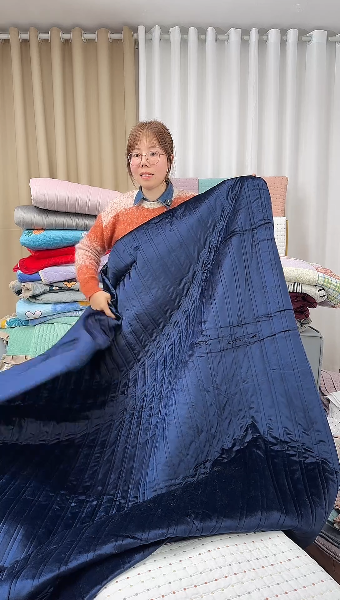 棉260*260床盖蓝色