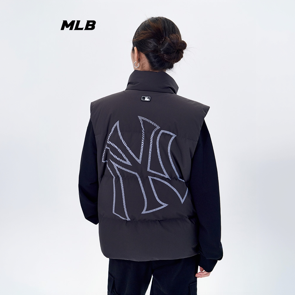 MLB官方男女情侣时尚简约防水防泼水羽绒马甲25冬季新款3ADVB0156