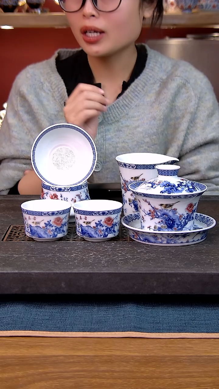  简装家用款5件套 白瓷陶瓷茶具
