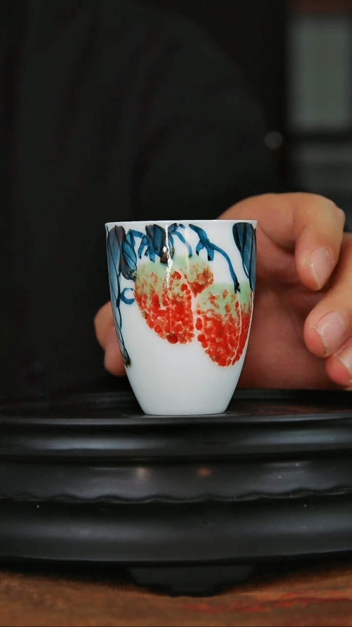 杯子牡丹花手绘杯