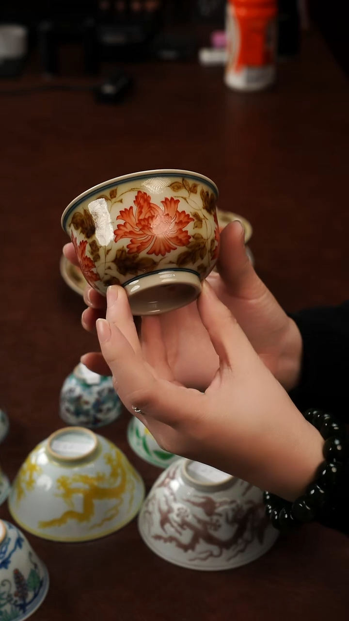 景德镇瓷器，青花瓷手绘茶具~