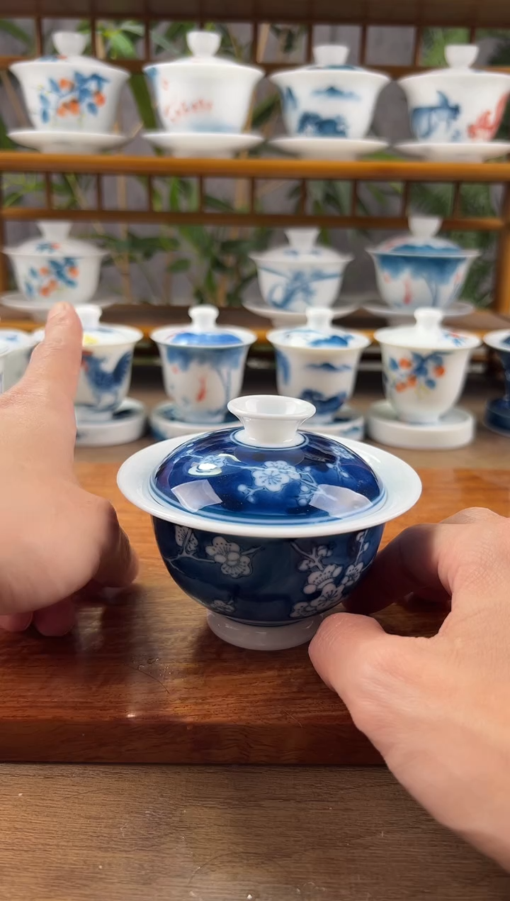 【闪购商品】微瑕冰梅二才元宝盖碗