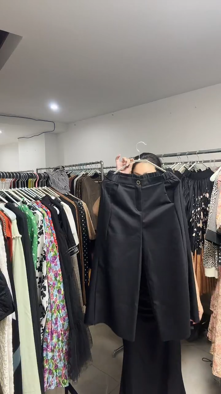 秋季时尚女士七分阔腿裤