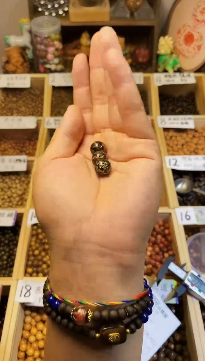 大漆工艺品手串/手链黑金色卡12+单珠