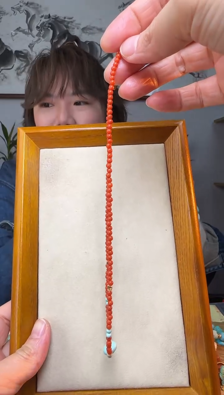 【闪购商品】南红玛瑙项链银S925镶嵌时尚百搭A1607