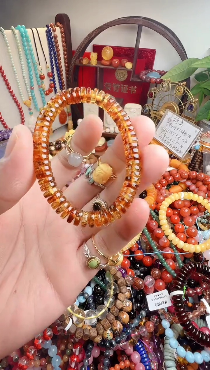 手链蜜蜡未镶嵌艾**?一物一件）0001441