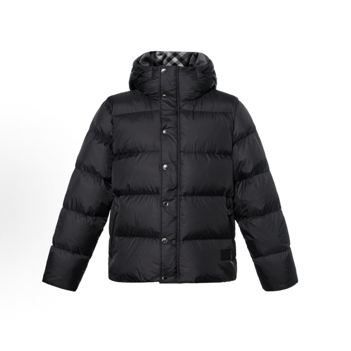 BURBERRY连帽带衬垫内饰绗缝效果羽绒服 黑色 