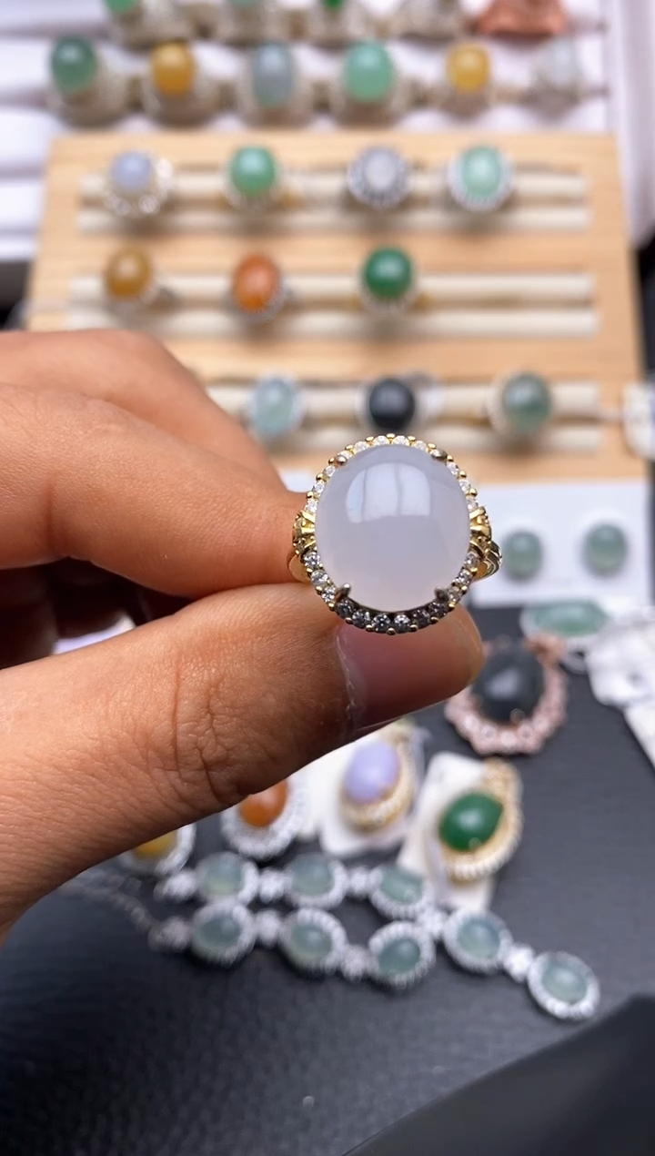 【闪购商品】翡翠戒指银S925镶嵌0035