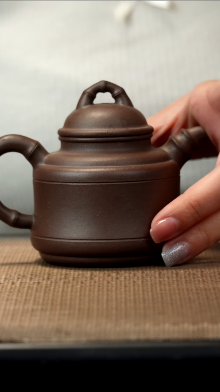 紫砂茶盏深井紫泥竹鼎160CC