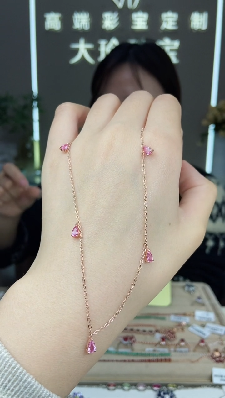 【闪购商品】蓝宝石颈饰银S925镶嵌颈饰