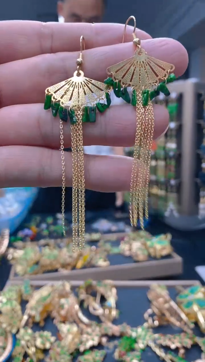 【闪购商品】翡翠耳饰合金0176翡翠耳钩