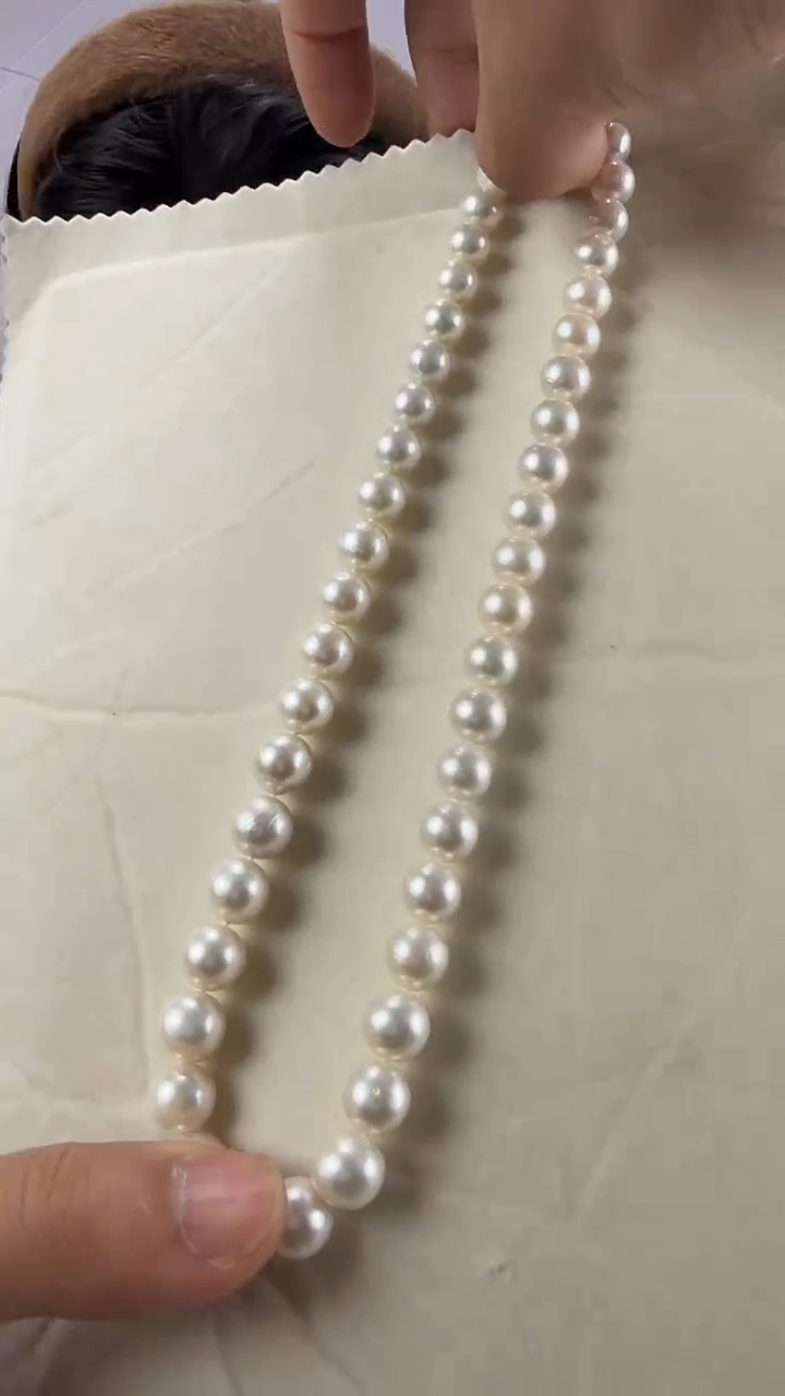 项链未镶嵌淡水珍珠8-10mm淡水爱迪生满串