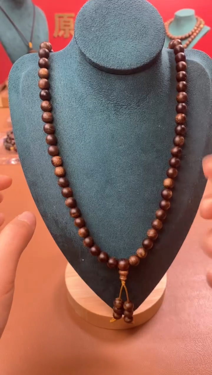 【闪购商品】沉香手串P沉水富森红土玉化瘿子瘤疤07*108颗