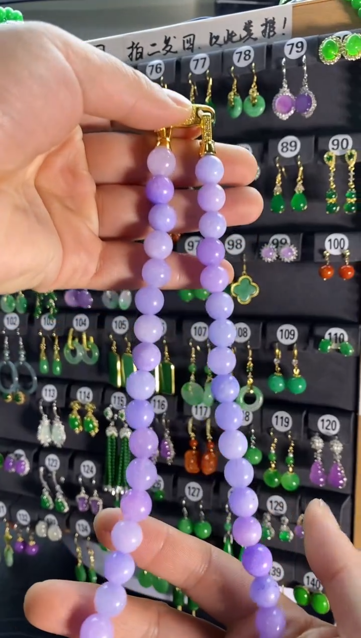 【闪购商品】翡翠耳饰银S925镶嵌紫项链10