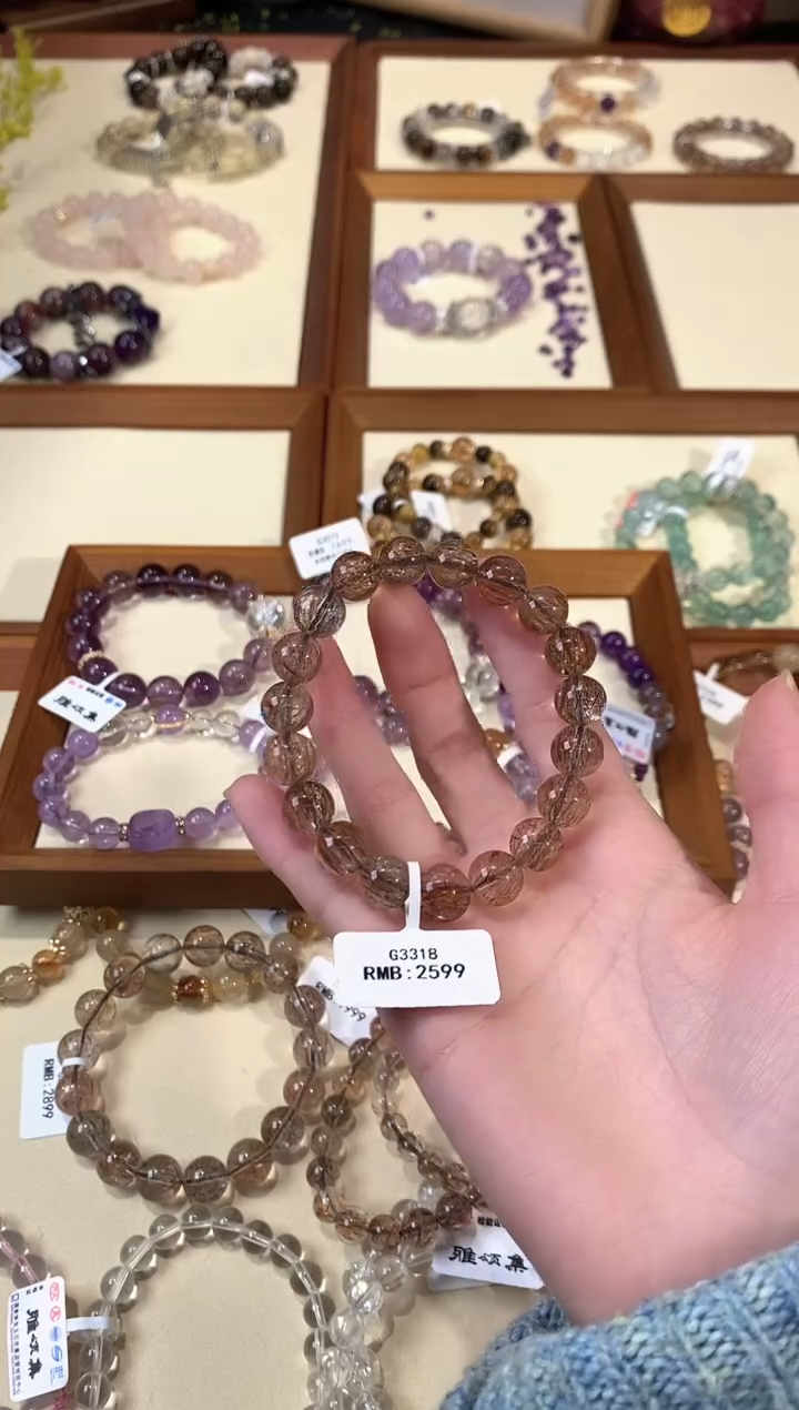 【闪购商品】水晶手链银S925镶嵌G3318单圈