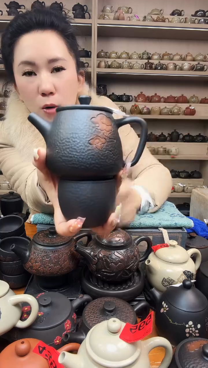 壶062  锤纹祥云高石瓢+1锤纹杯 