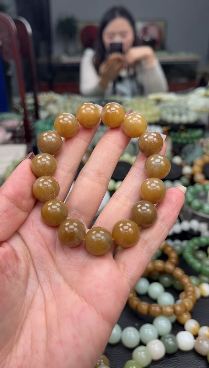 【闪购商品】和田玉手串未镶嵌新疆且末红糖卡14