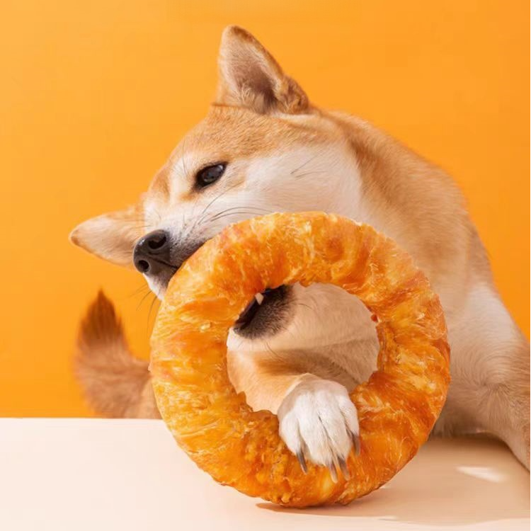 狗狗零食鸡肉牛皮甜甜圈磨牙洁齿耐咬适合大小型犬