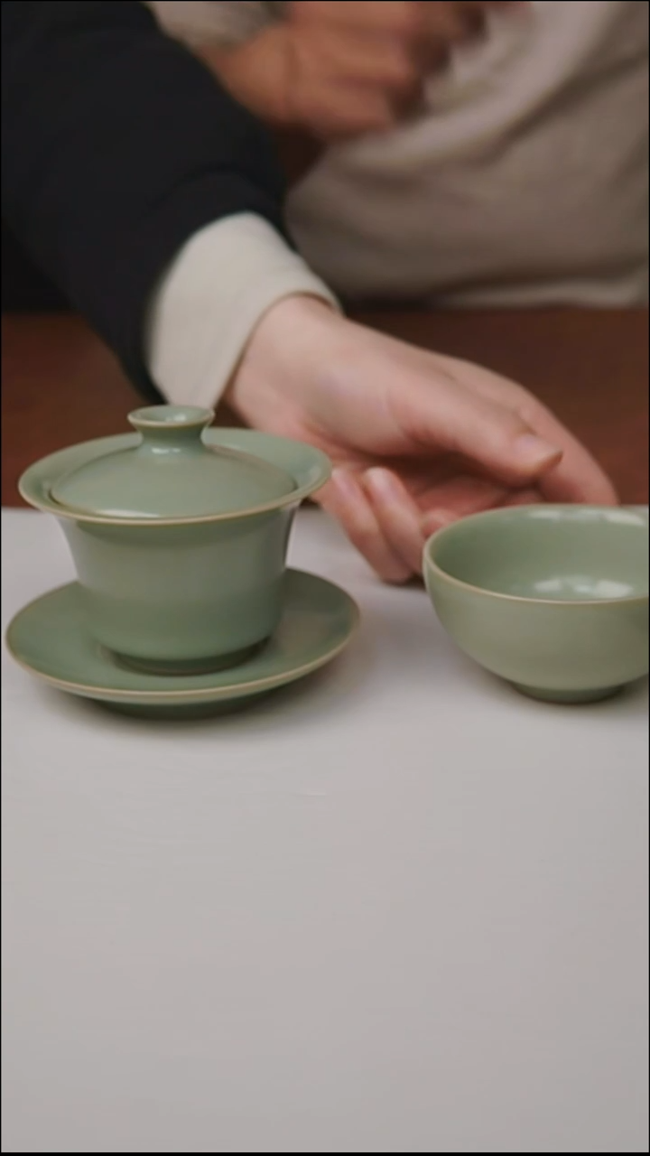 杯子瓷富山严选汝瓷，马蹄盖碗