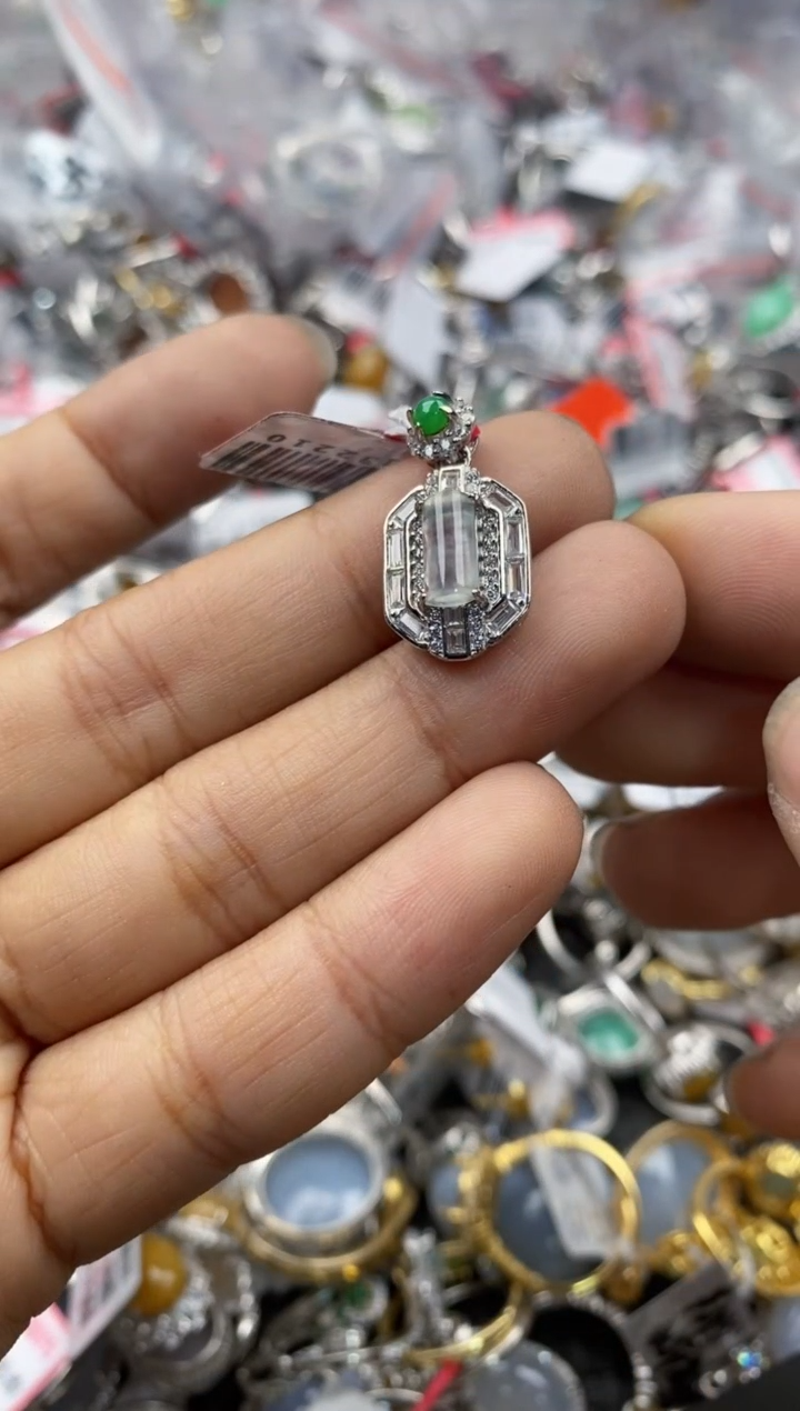 银S925镶嵌戒指翡翠7777----10