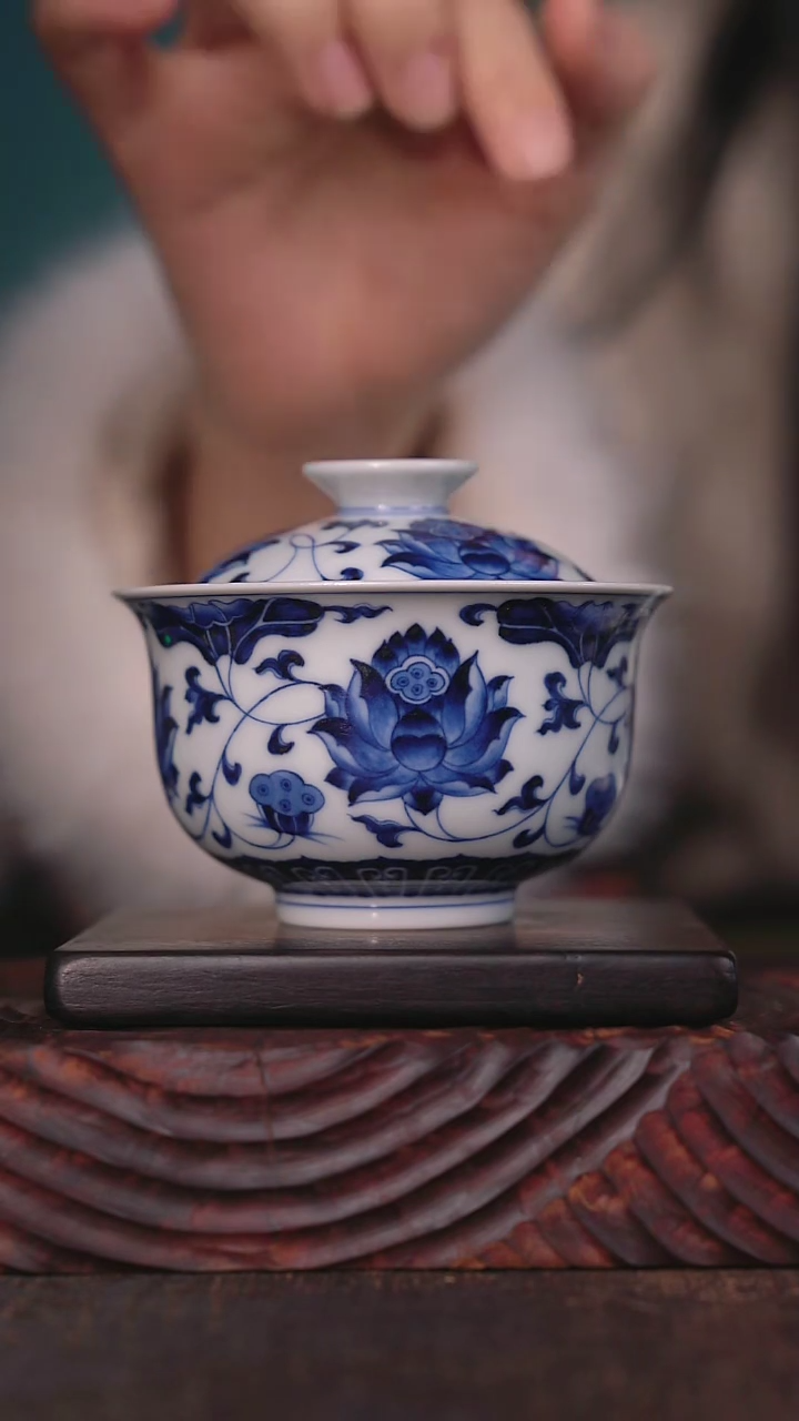 【闪购商品】洪印慕明 莲花盖碗