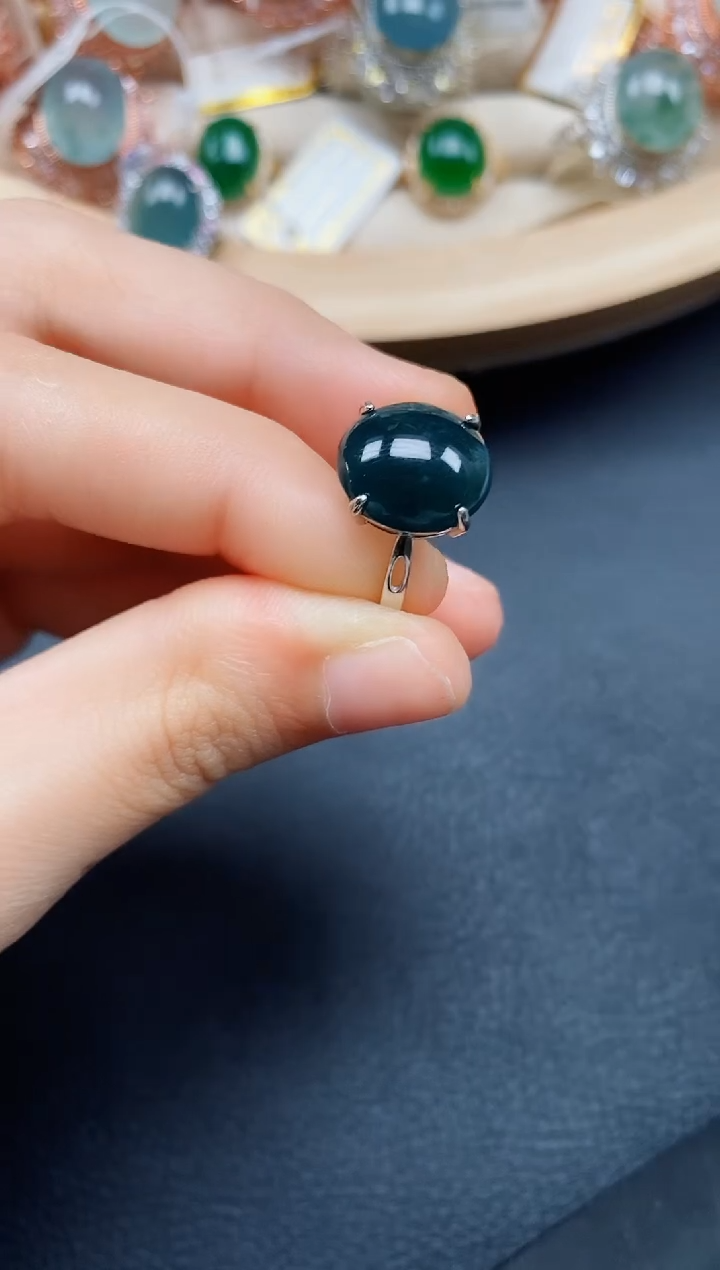 【闪购商品】翡翠戒指银S925镶嵌翡翠
