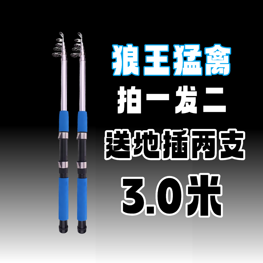 3米海竿【到手两根】狼王猛禽远投海竿