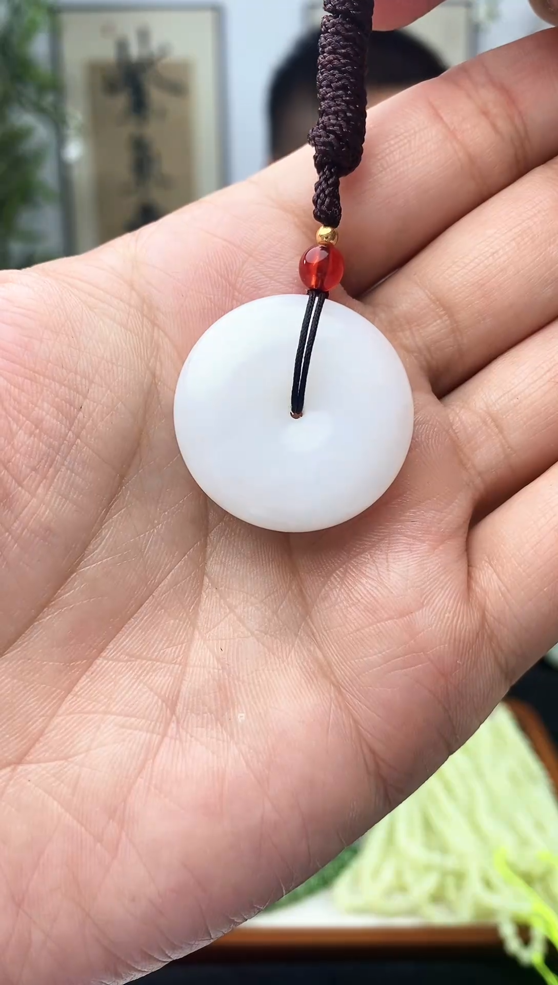 和田玉未镶嵌颈饰平安扣31