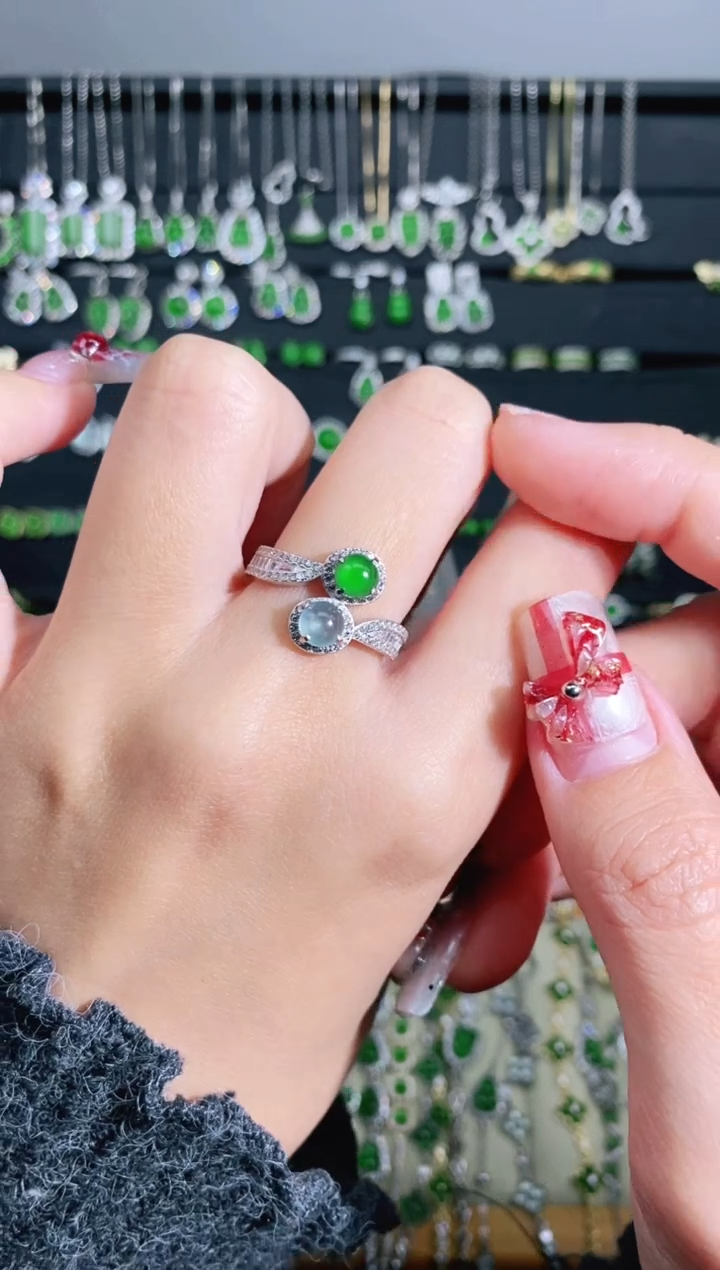 【闪购商品】翡翠戒指银S925镶嵌多样性