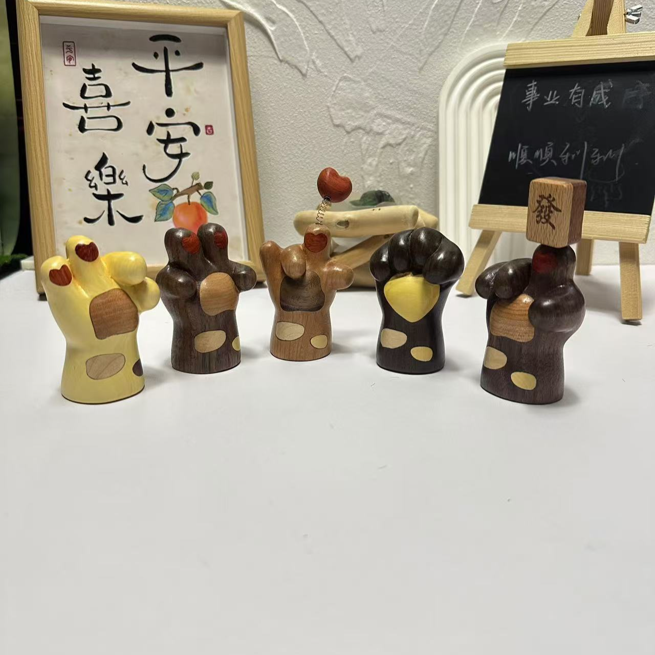 可爱猫抓手势摆件#201