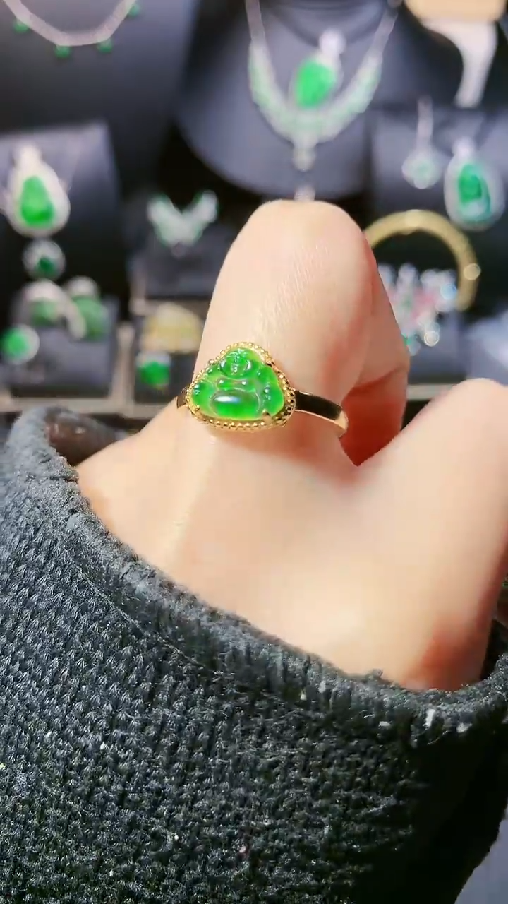 【闪购商品】翡翠戒指银S925镶嵌戒指