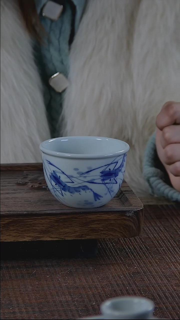 【闪购商品】折葵非器手工手绘虾趣缸杯